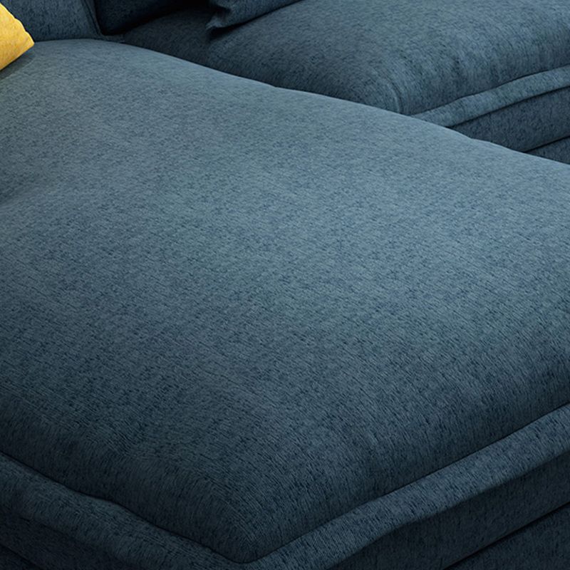 Section moderne avec oreiller dos et oreiller les bras pour 4 personnes en bleu