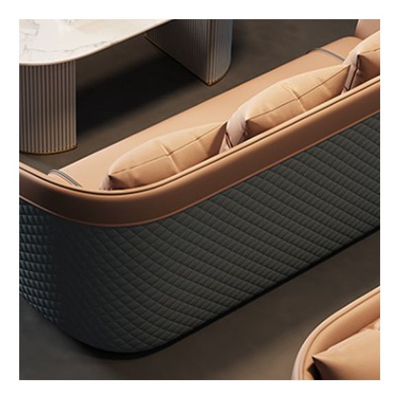 Divano a braccio di smoking in pelle finta 25,59 "divano contemporaneo largo con schiena stretta