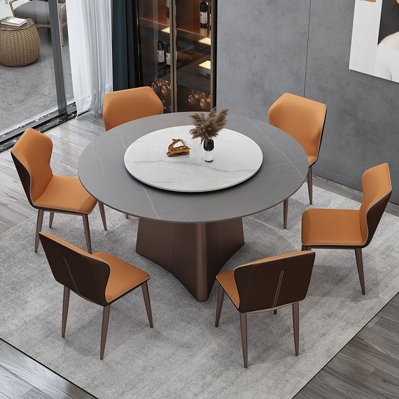 Round Pedestal Base Furniture Luxury Style Stone Dining Room Collection Without Turntable Clearhalo ' dining_table' 'Dining Tables & Seating' 'Dining Tables' 'furn' 'furn_dining_table' 'Furniture' 'furniture_dining_table' 'Kitchen & Dining Furniture' 'kitchen&dining_furn' 'kitchen' 'kitchen_dining_table' 1200x1200_0d3a79d4-791c-424a-a580-90da6ed7d94b
