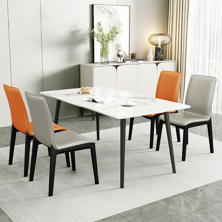 Industrial Restaurant Leather Side Chair Matte Finish Solid Back Dining Chair Clearhalo ' kitchen&dining_furn' 'Dining Chairs' 'Dining Tables & Seating' 'dining_chair' 'furn' 'furn_dining_chair' 'Furniture' 'furniture_dining_chair' 'Kitchen & Dining Furniture' 'kitchen' 1200x1200_0d3b250c-086b-4869-92a8-7253d3353e1d