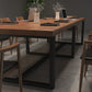 Natural Solid Wood Dining Collection Trestle Base Industrial Dining Table without Chair