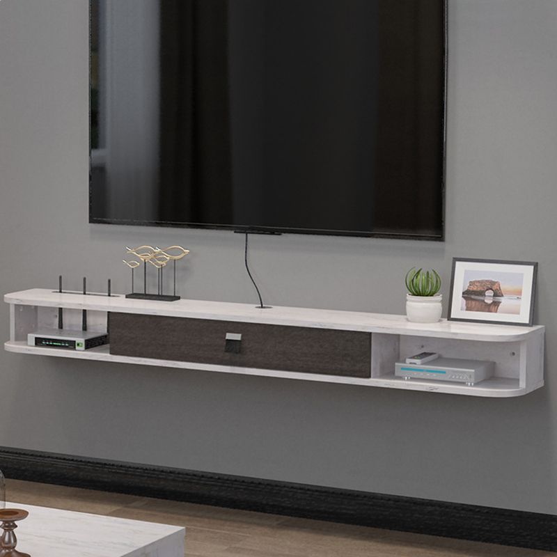 Meuble TV contemporain en bois, Console murale, avec rangement, pour le salon