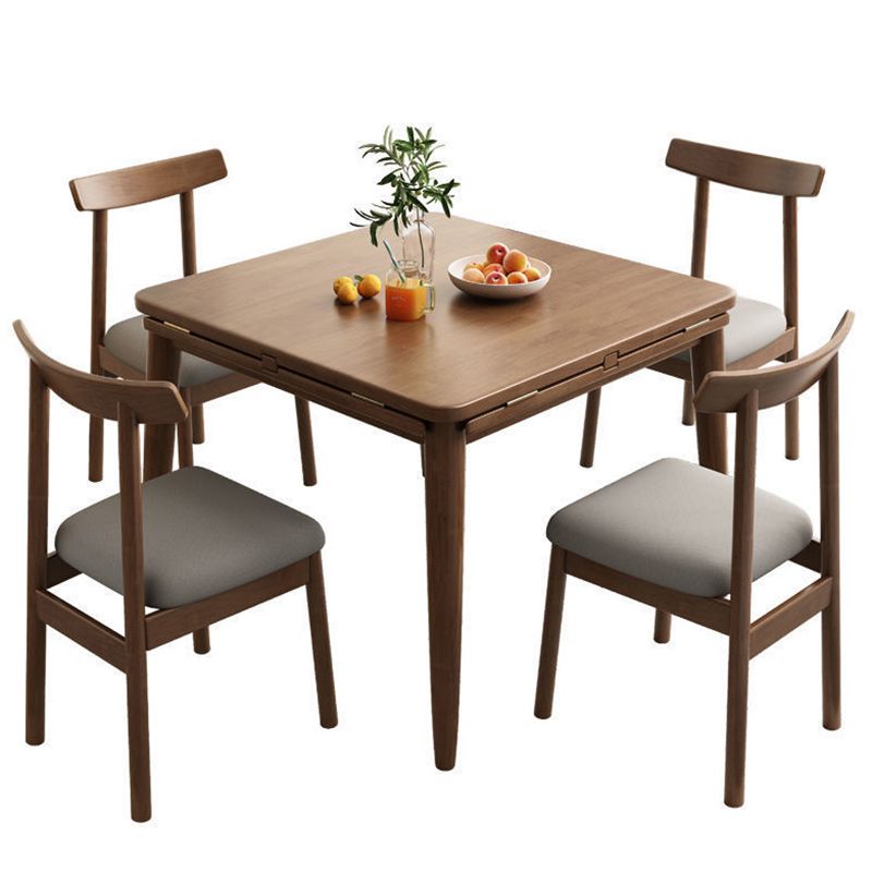 Midden-eeuwse moderne vouwen eettafel Rubberwood vaste houten eettafel met 4 poten