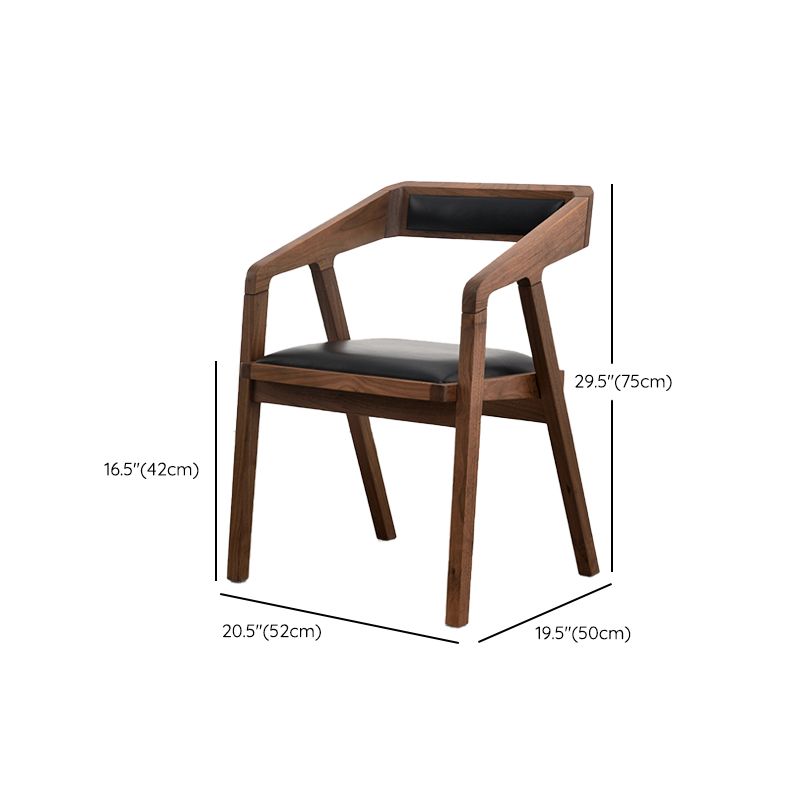 Contemporary Upholstered Arm Chair Home Walnut Wood Dining Chair Clearhalo 'Dining Chairs' 'Dining Tables & Seating' 'dining_chair' 'furn' 'furn_dining_chair' 'Furniture' 'Kitchen & Dining Furniture' 1200x1200_0d42495f-985d-4f6b-be42-7ba81cdfdafa