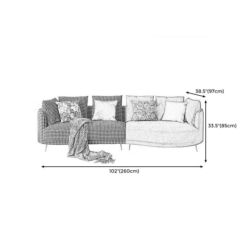 Scandinavian Faux Leather Modular Sofa with Pillowed Back Cushions Clearhalo 'furn' 'furn_sectionals' 'Furniture' 'furniture_sectionals' 'Living Room Furniture' 'Sectionals' 1200x1200_0d42bd34-2e61-4247-b060-496c0c50769b
