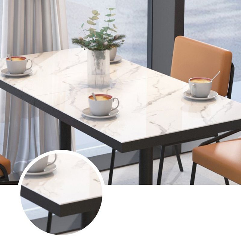 Sintered Stone Dining Table Industrial Square Dining Table with Metal Base Clearhalo 'Dining Tables & Seating' 'Dining Tables' 'dining_table' 'furn' 'furn_dining_table' 'Furniture' 'Kitchen & Dining Furniture' 1200x1200_0d433c51-9c8d-4238-9f9f-8dfdba3b1b22