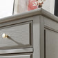 32.67" Tall 4 - Drawer Accent Chest Solid Wood Grey/Brown Chest