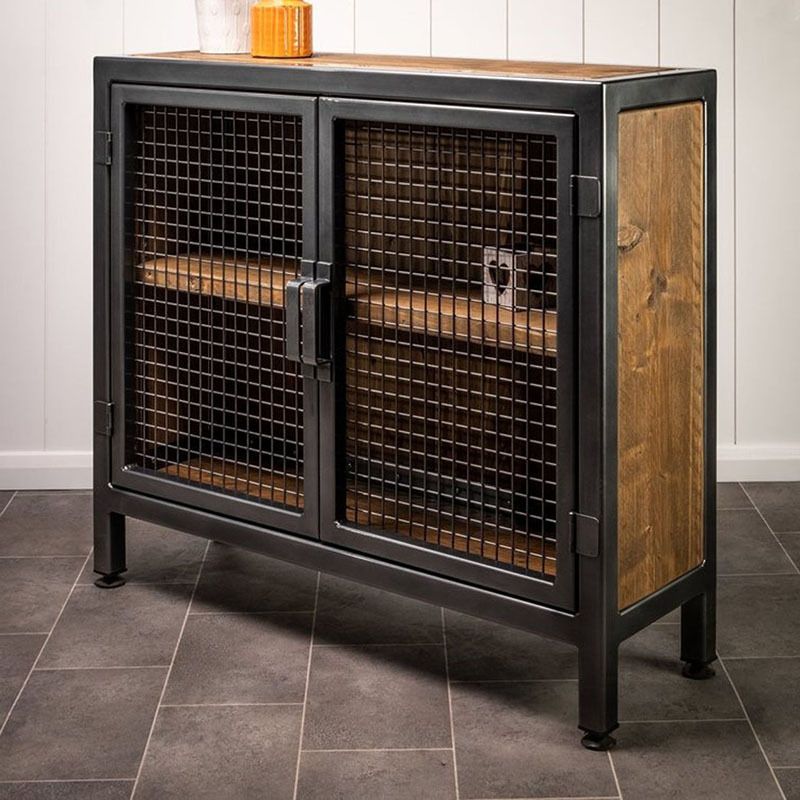 Industrial Cabinet Distressed Wood With Doors Bar Pulls Rectangle Accent Cabinet Clearhalo 'Cabinets & Chests' 'cabinets_chests' 'furn' 'furn_cabinets_chests' 'Furniture' 'Living Room Furniture' 1200x1200_0d453d11-9ecf-41c1-802e-7cb3ebddf8bd