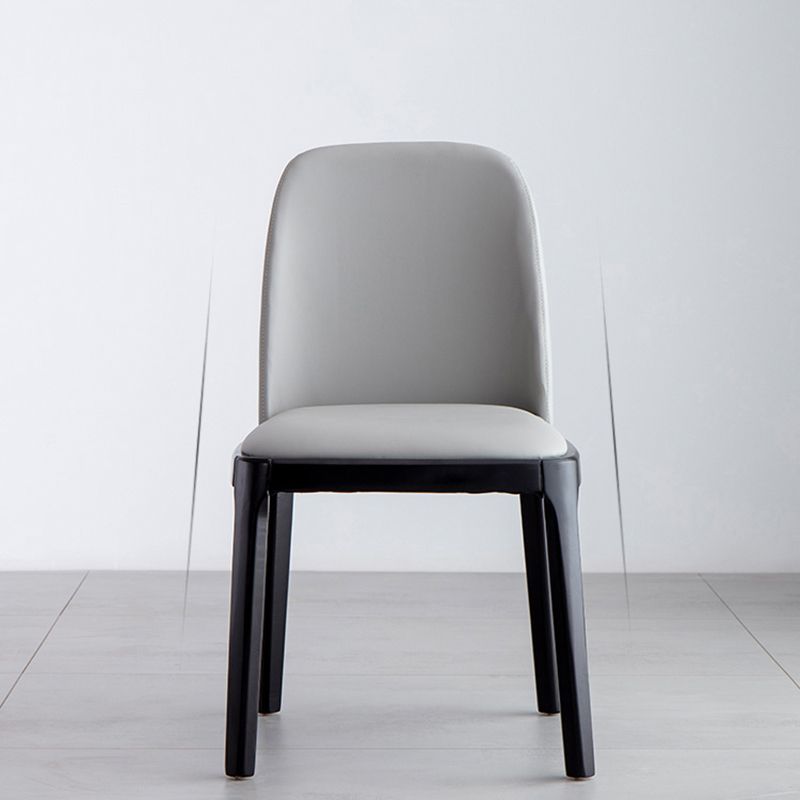 Glam Leather Solid Back Dining Side Chair Home Side Chair in Black Clearhalo 'Dining Chairs' 'Dining Tables & Seating' 'dining_chair' 'furn' 'furn_dining_chair' 'Furniture' 'furniture_dining_chair' 'Kitchen & Dining Furniture' 1200x1200_0d46b13d-9aac-4960-bcc8-cdda40ec8bcc