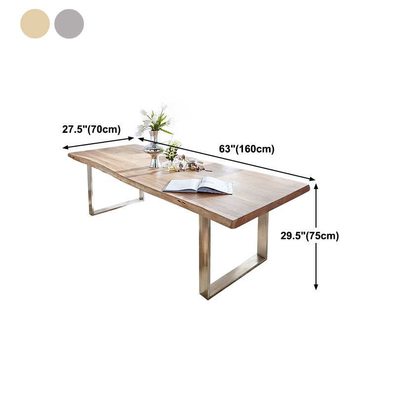 Modern Solid Wood Table for Restaurant Rectangle Dining Table with Double Pedestal Clearhalo ' dining_table' 'Dining Tables & Seating' 'Dining Tables' 'furn' 'furn_dining_table' 'Furniture' 'furniture_dining_table' 'Kitchen & Dining Furniture' 'kitchen&dining_furn' 'kitchen' 'kitchen_dining_table' 1200x1200_0d47e460-93a6-499c-9028-b883a206d6d8