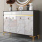Credenza a buffet in legno di credenza in stile glam con armadi e cassetti