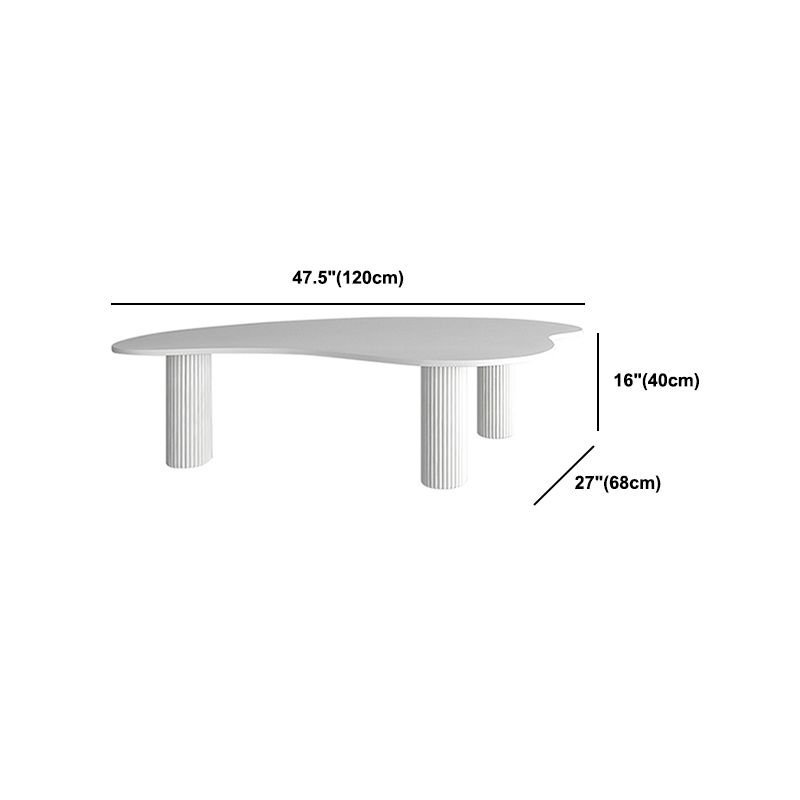 Modern Slate 3 Legs Coffee Table Single White Cocktail Table