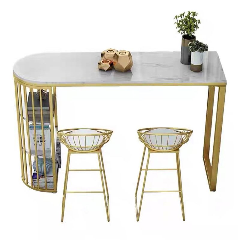 Tavolo da bar in stile glam in finta tavolo da pranzo a doppio piedistallo per soggiorno per soggiorno