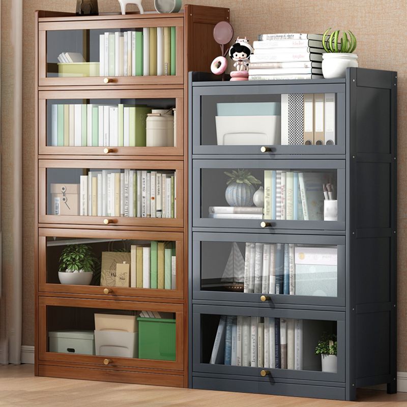Contemporary Bamboo Bookcase Closed Back Bookshelf with Shelves for Study Room Clearhalo 'Bookcases' 'furn' 'furn_bookcases' 'Furniture' 'Office Furniture' 1200x1200_0d4c0b95-185e-4382-ba1f-cc282cb435eb