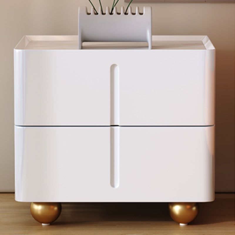 Faux Marble Bedside Gabinet 2 Cajones Cama de almacenamiento Noche