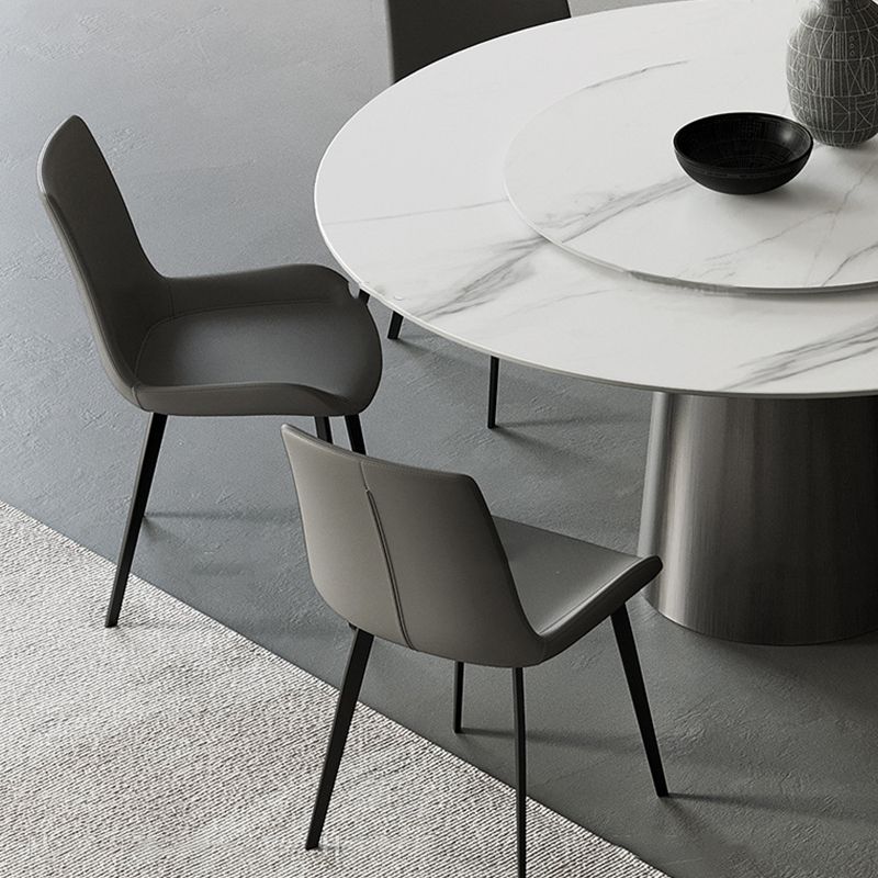 Tavolo da pranzo in pietra rotonda mobili bianchi moderni con base di piedistallo per casa