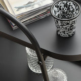 Tavolo da goccia a doppio livello del vassoio contemporaneo tavolo da diapositiva ovale con archiviazione