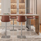 Taburete de bar de cuero giratorio de altura ajustable contemporáneo con reposapiés