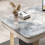 Glam Stone Rectangle Writing Desk 2 Drawers 29.53" Tall Office Desk Clearhalo 'furn' 'furn_office_desk' 'Furniture' 'Office Desks' 'Office Furniture' 'office_desk' 1200x1200_0d50a2b1-5557-41a7-be1b-f2acbec826fa