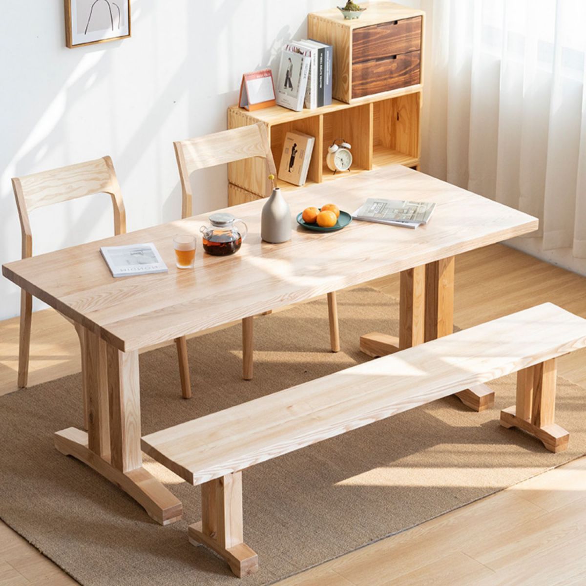 1/2/4/5 Pieces Modern Rectangle Dining Set Solid Wood Dining Table with Chairs Clearhalo 'Dining Room Sets' 'Dining Tables & Seating' 'dining_room_set' 'furn' 'furn_dining_room_set' 'Furniture' 'furniture_dining_room_set' 'Kitchen & Dining Furniture' 1200x1200_0d50d310-0142-432f-84ed-dfa01a6eb0b5