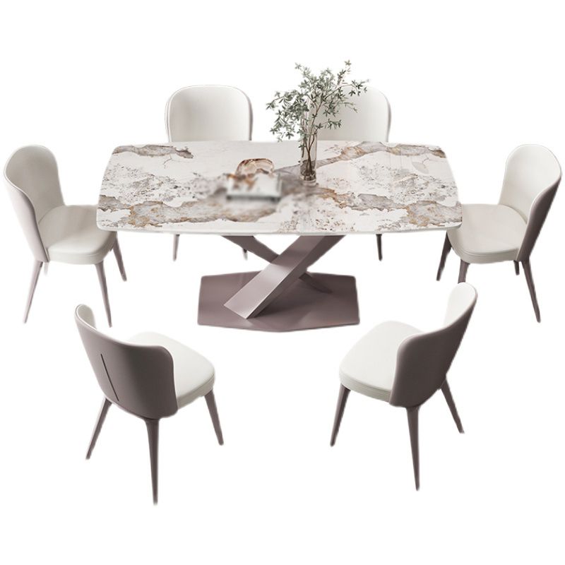 Modern 1/2/5/6/7 Pieces Indoor Kitchen Dining Set Sintered Stone Table and Chair Set Clearhalo 'Dining Room Sets' 'Dining Tables & Seating' 'dining_room_set' 'furn' 'furn_dining_room_set' 'Furniture' 'furniture_dining_room_set' 'Kitchen & Dining Furniture' 'kitchen&dining_furn' 'kitchen' 1200x1200_0d5292d8-5e04-43f8-95bb-aad8ce87a970