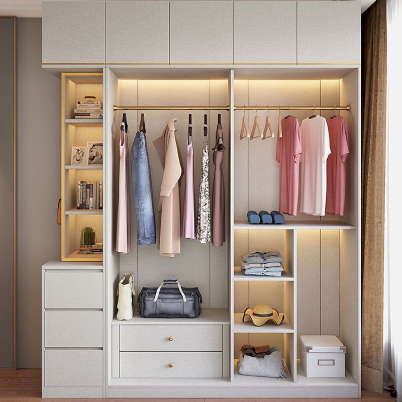 Armario de madera de estilo moderno Color blanco de madera suave armario de cajón cerrado