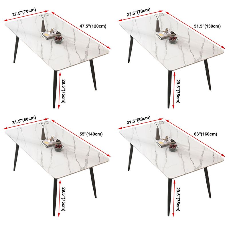 Metal Simplicity Rectangle Dining Table Stone Dinner Table with 4 Legs Clearhalo ' dining_table' 'Dining Tables & Seating' 'Dining Tables' 'Furniture' 'furniture_dining_table' 'Kitchen & Dining Furniture' 'kitchen&dining_furn' 'kitchen' 'kitchen_dining_table' 1200x1200_0d56ecff-260b-4353-84b7-583c4d96ebae