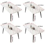 Metal Simplicity Rectangle Dining Table Stone Dinner Table with 4 Legs Clearhalo ' dining_table' 'Dining Tables & Seating' 'Dining Tables' 'Furniture' 'furniture_dining_table' 'Kitchen & Dining Furniture' 'kitchen&dining_furn' 'kitchen' 'kitchen_dining_table' 1200x1200_0d56ecff-260b-4353-84b7-583c4d96ebae