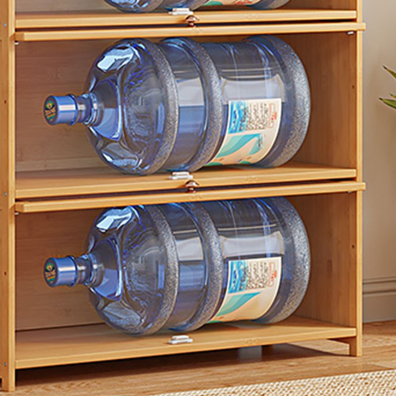 Contemporary Wood Accent Cabinet Rectangle Storage Cabinet with Glass Top