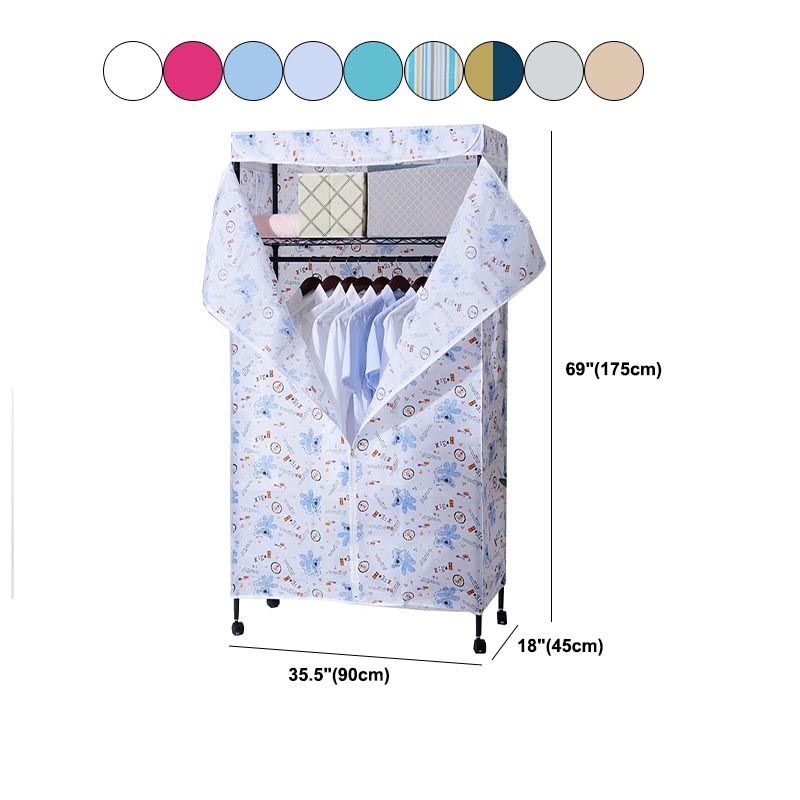 Placard de garde-robe en métal de style contemporain avec étagères réglables