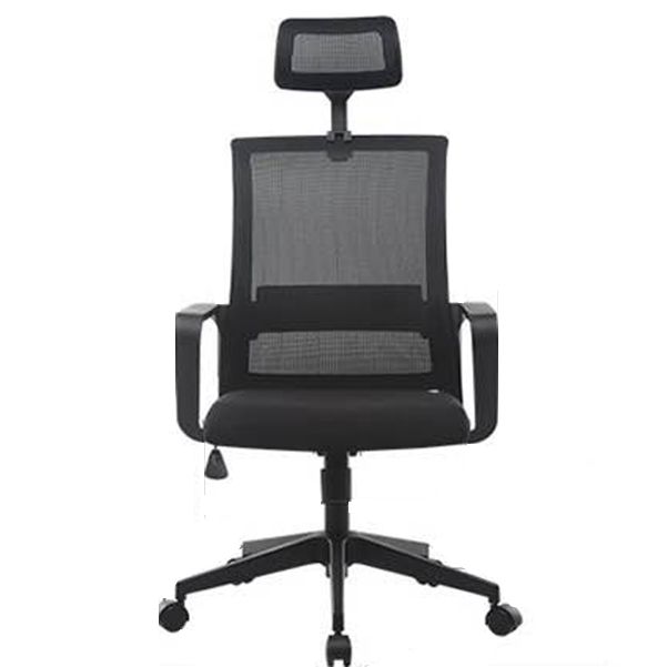 Contemporary Mesh Desk Chair with Nylon Legs Black Office Chair Clearhalo 'furn' 'furn_office_chair' 'Furniture' 'Office Chairs' 'Office Furniture' 'office_chair' 1200x1200_0d5765f5-d7ed-4ba5-b48c-bab4cb12b4a6