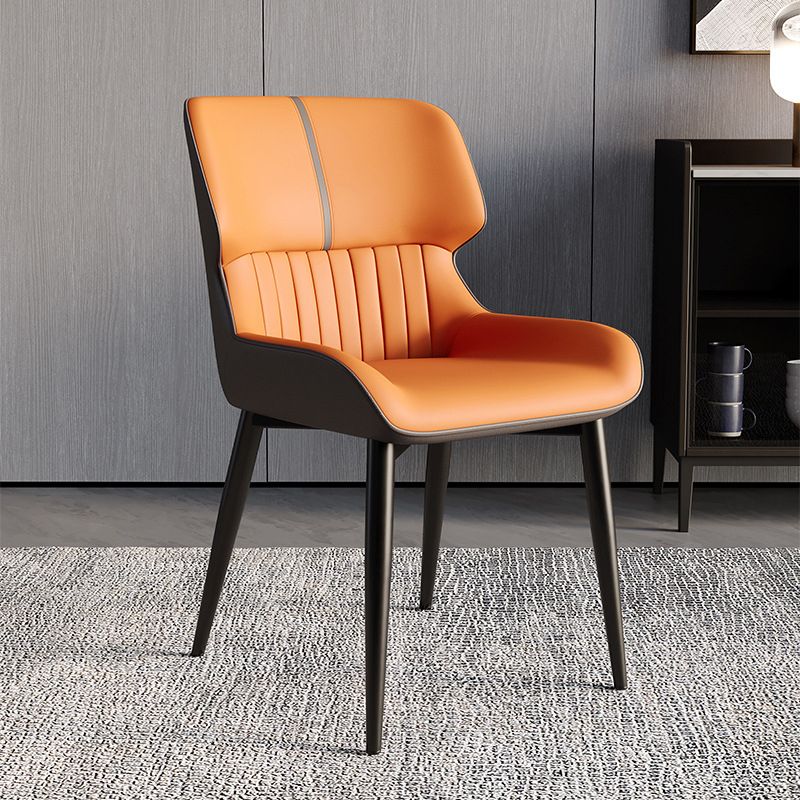 Faux Leather Modern Armless Chair Matte Finish Wingback Dining Chair Clearhalo 'Dining Chairs' 'Dining Tables & Seating' 'dining_chair' 'furn' 'furn_dining_chair' 'Furniture' 'furniture_dining_chair' 'Kitchen & Dining Furniture' 1200x1200_0d57a331-6f8b-4f20-8d85-e25ce8918349