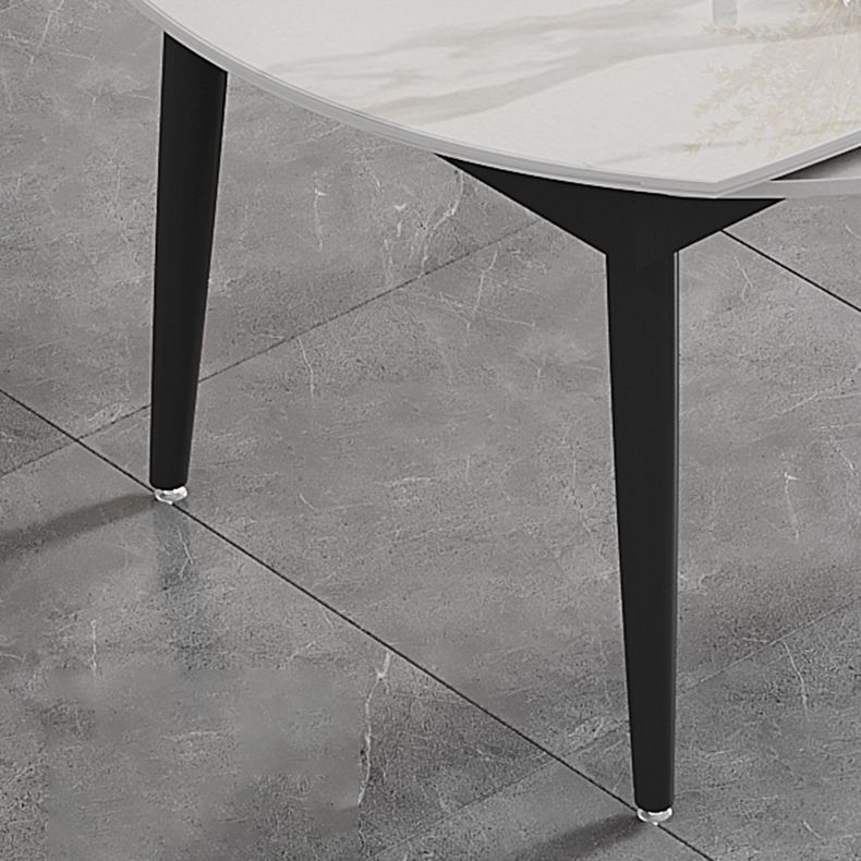 Space-Saving Minimalist Sintered Stone Top Kitchen Table Set of Black Legs Base for Dining Room Clearhalo 'Dining Room Sets' 'Dining Tables & Seating' 'dining_room_set' 'furn' 'furn_dining_room_set' 'Furniture' 'furniture_dining_room_set' 'Kitchen & Dining Furniture' 'kitchen&dining_furn' 'kitchen' 1200x1200_0d57ef6e-ca7d-41db-8c81-afd0d1654d3d