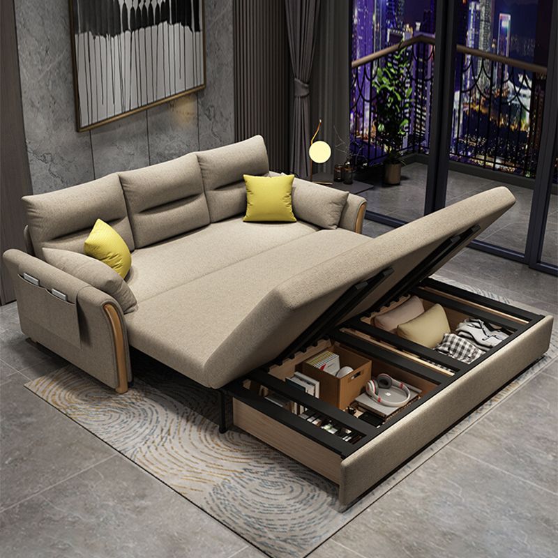 Convertibile divano di divano di divano di divano di divano di divani a fusione di cotone a braccio svasato contemporaneo