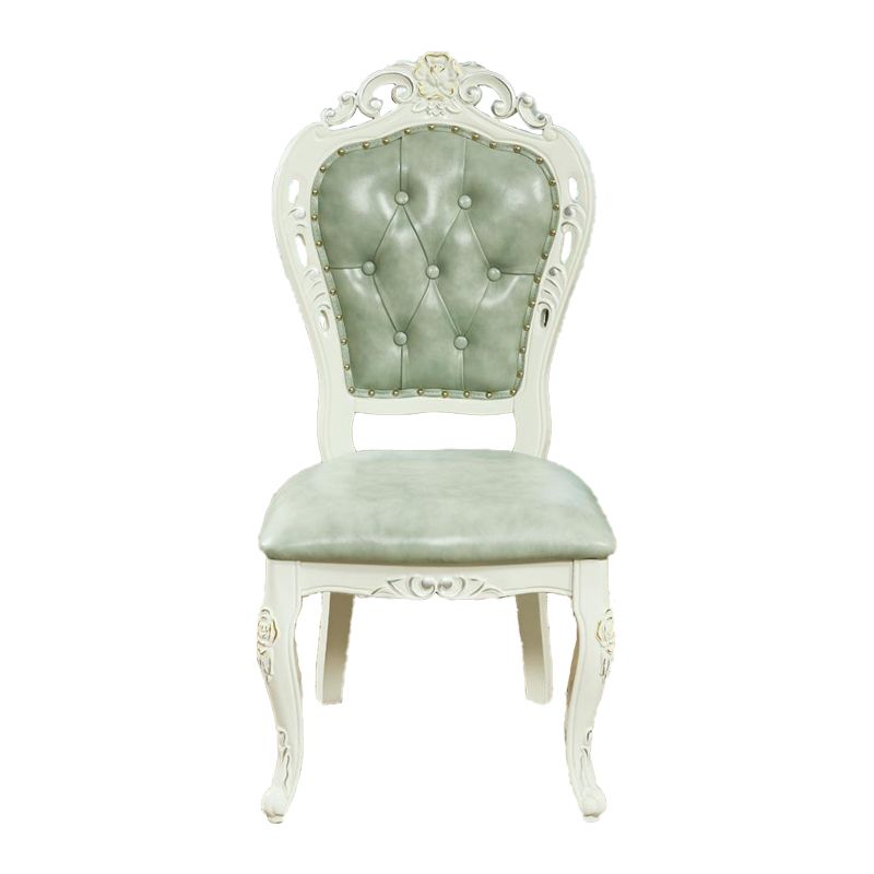 Victorian Rubberwood King Louis Back Chair Matte Finish Leather Dining Chair (Set of 2) Clearhalo ' kitchen&dining_furn' 'Dining Chairs' 'Dining Tables & Seating' 'dining_chair' 'furn' 'furn_dining_chair' 'Furniture' 'furniture_dining_chair' 'Kitchen & Dining Furniture' 'kitchen' 1200x1200_0d58a06f-0f7f-4e95-b69f-9d79b4ddd8b8