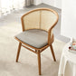 Traditional Style Dining Chair Solid Wood Cane Back Dining Armchair