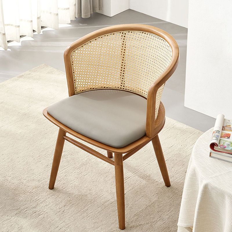 Traditional Style Dining Chair Solid Wood Cane Back Dining Armchair