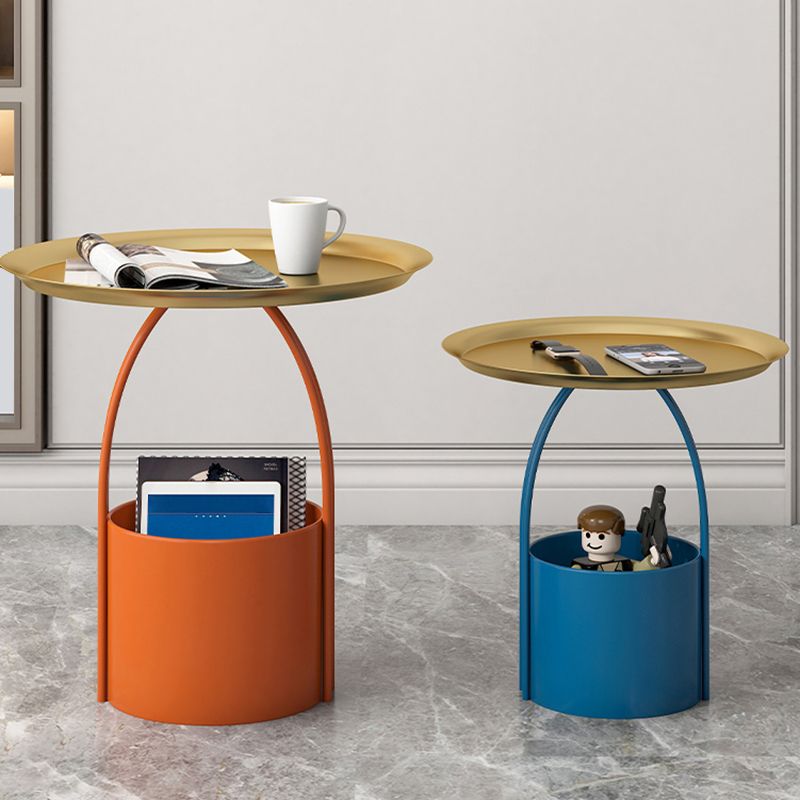 Mid-Century Tray Top Side End Table Metal Corner Table for Living Room