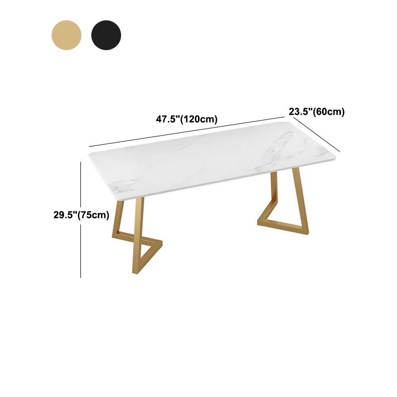 Stone Top Table Modern Rectangle Dining Table with Sled Base Clearhalo 'Dining Tables & Seating' 'Dining Tables' 'dining_table' 'furn' 'furn_dining_table' 'Furniture' 'furniture_dining_table' 'Kitchen & Dining Furniture' 'kitchen' 'kitchen_dining_table' 1200x1200_0d59e87d-aa87-4fe6-8e7e-e3db2427eadb