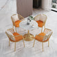 Glam Sintered Stone Dining Table Set Round 1/3/4/5 Pieces Dining Set for Home Use Clearhalo 'Dining Room Sets' 'Dining Tables & Seating' 'dining_room_set' 'furn' 'furn_dining_room_set' 'Furniture' 'Kitchen & Dining Furniture' 1200x1200_0d5a978b-48e5-4ef2-812f-0c7f4a284eb5