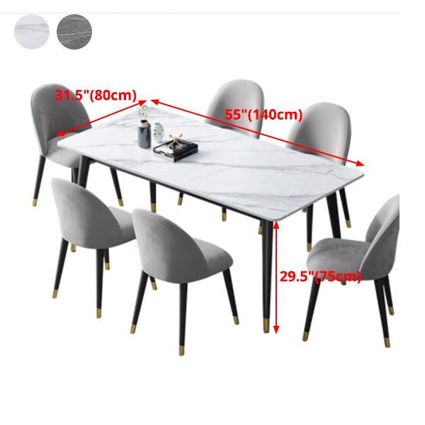 4 Legs Dining Site Table Contemporary Style Stone Dinette Table for Home Clearhalo ' dining_table' 'Dining Tables & Seating' 'Dining Tables' 'furn' 'furn_dining_table' 'Furniture' 'furniture_dining_table' 'Kitchen & Dining Furniture' 'kitchen&dining_furn' 'kitchen' 'kitchen_dining_table' 1200x1200_0d5ad6ac-5ef3-471b-a15c-d96579dcfd36