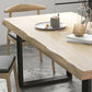 Industrial Pine Wood Dining Table Rectangle Table with Black Double Pedestal Clearhalo 'Dining Tables & Seating' 'Dining Tables' 'dining_table' 'furn' 'furn_dining_table' 'Furniture' 'furniture_dining_table' 'Kitchen & Dining Furniture' 'kitchen' 'kitchen_dining_table' 1200x1200_0d5ae825-ebeb-4df5-a246-5cfc200461cf