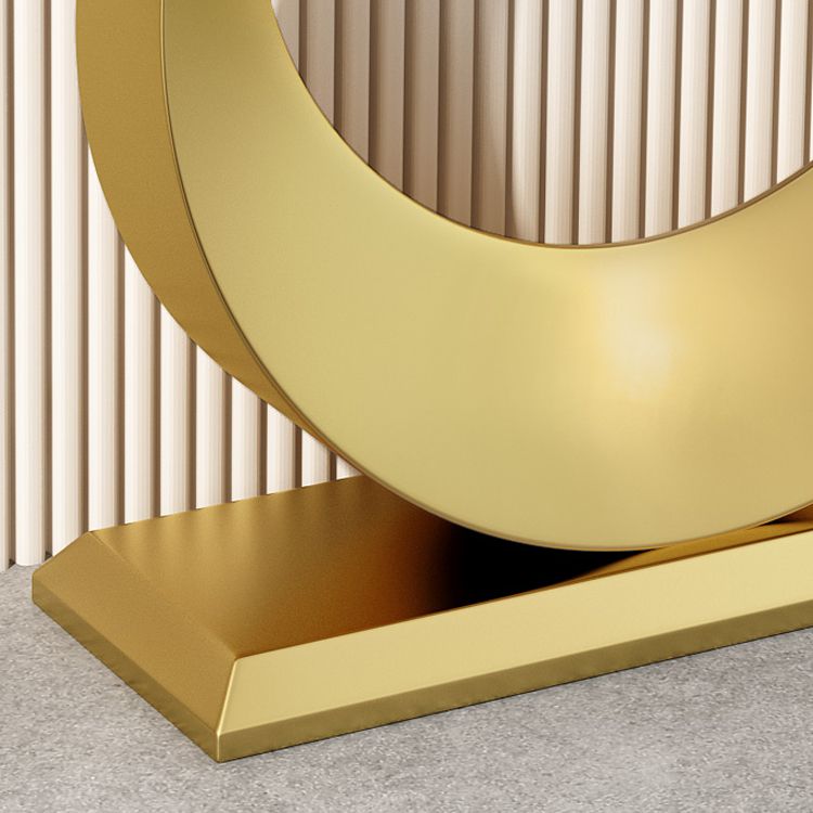 Glam Stone Console Accent Table Half Moon Console Sofa Table for Hall Clearhalo 'Console Tables' 'console_tables' 'Entry & Mudroom Furniture' 'furn' 'furn_console_tables' 'Furniture' 1200x1200_0d5c1035-8ef1-4bf7-9b60-f9904e161bd4