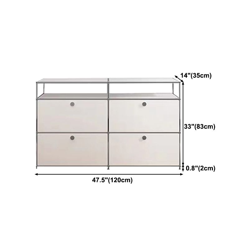 Contemporary Sideboard Stainless Steel Dining Sideboard with Locking Cabinet Clearhalo 'buffet_sideboard' 'Buffets & Sideboards' 'furn' 'furn_buffet_sideboard' 'Furniture' 'Kitchen & Dining Furniture' 1200x1200_0d5c61b5-0ed9-4b6b-9afb-bedbfc4b929f