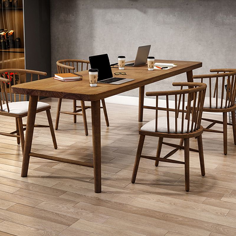 Solid Wood Rectangle Writing Desk Modern 29.53" Tall Office Desk with H-Base Clearhalo 'furn' 'furn_office_desk' 'Furniture' 'Office Desks' 'Office Furniture' 'office_desk' 1200x1200_0d5dd731-1789-4188-8d71-11fd7d719457