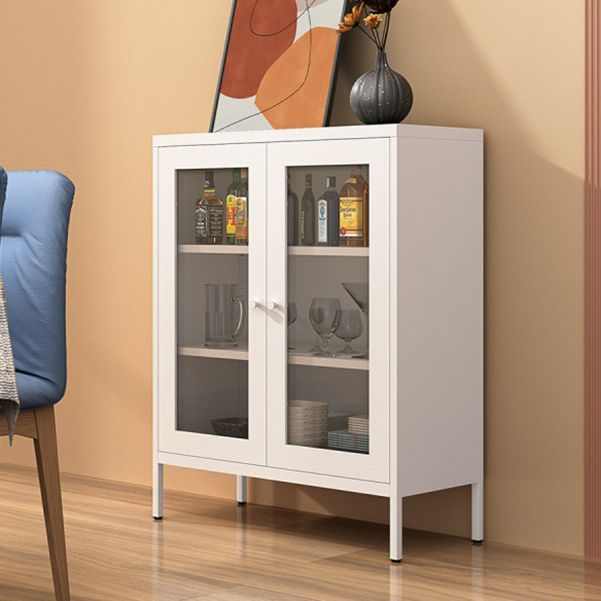 Contemporary Style Metal Bookcase Closed Back Bookshelf with Door for Home Clearhalo 'Bookcases' 'Furniture' 'furniture_bookcases' 'Office Furniture' 1200x1200_0d5f6358-1af6-44c3-bf4c-e026a691142d