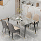 Slate and Metal Table Glam Style Rectangular Dining Table for Home Dining Room Clearhalo 'Dining Tables & Seating' 'Dining Tables' 'dining_table' 'furn' 'furn_dining_table' 'Furniture' 'Kitchen & Dining Furniture' 1200x1200_0d6108ed-3bf9-4c99-b130-546e3452de2b
