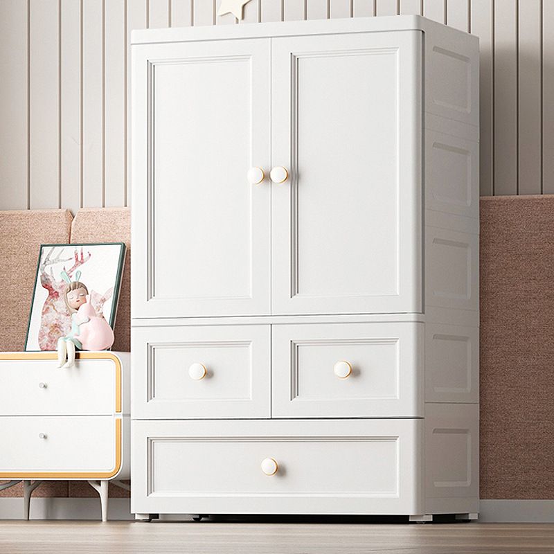 White and Grey Wardrobe Armoire Contemporary Plastic Wardrobe Clearhalo 'Armoires & Wardrobes' 'armoires_wardrobes' 'Bedroom Furniture' 'furn' 'furn_armoires_wardrobes' 'Furniture' 1200x1200_0d619552-f525-4976-85ea-139344bbeb84