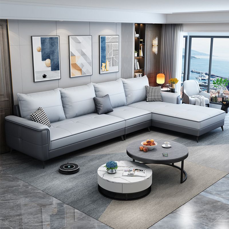 Square Arm Cushion Back Removable Cushions 4 Seat L-Shape Sofa Clearhalo 'furn' 'furn_sectionals' 'Furniture' 'furniture_sectionals' 'kitchen' 'kitchen_sectionals' 'Living Room Furniture' 'Sectionals' 1200x1200_0d61d1fb-34a7-4812-8bd7-a2159bf31552