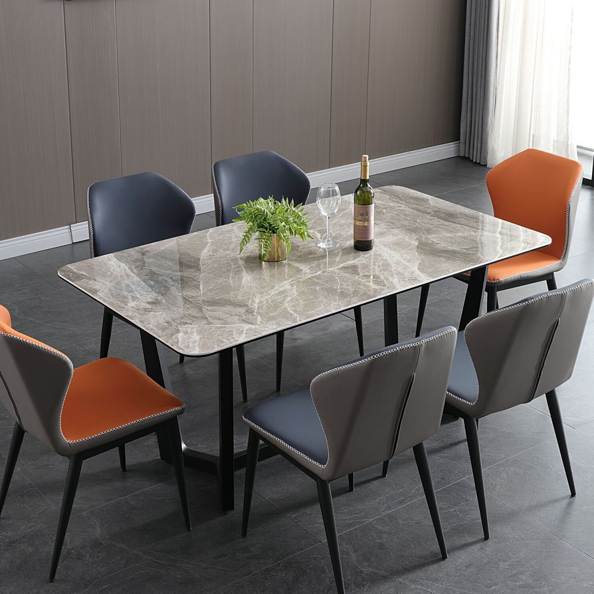 Industrial Home Side Chair Wingback Upholstered Metal Dining Room Chair Clearhalo ' kitchen&dining_furn' 'Dining Chairs' 'Dining Tables & Seating' 'dining_chair' 'furn' 'furn_dining_chair' 'Furniture' 'furniture_dining_chair' 'Kitchen & Dining Furniture' 'kitchen' 1200x1200_0d6221d9-11e7-4a95-acf8-ae23596cdaa9